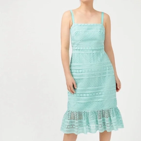 J. Crew Geometric Lace Midi Dress - Picture 1 of 16